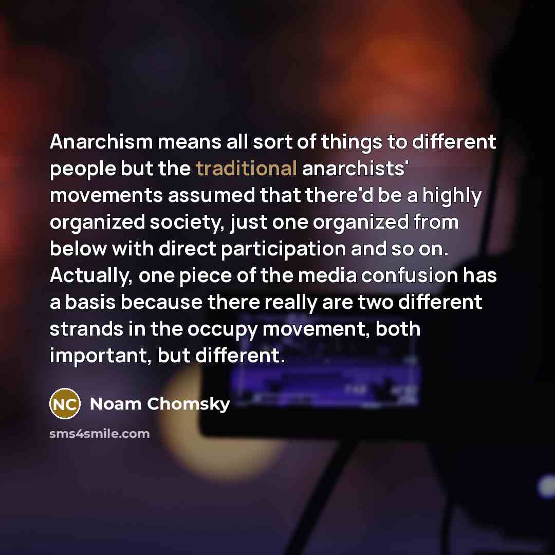 “Anarchism means all sort of things to different people but…” quote by Noam Chomsky