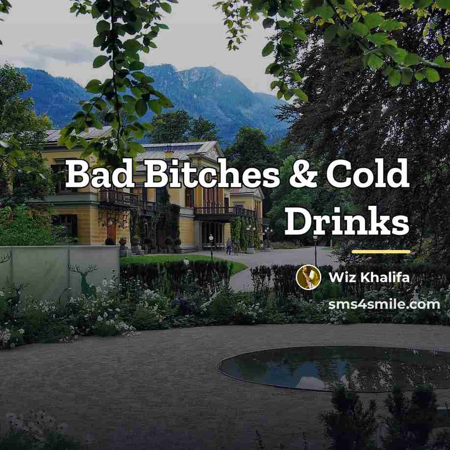 “Bad Bitches & Cold Drinks…” quote by Wiz Khalifa