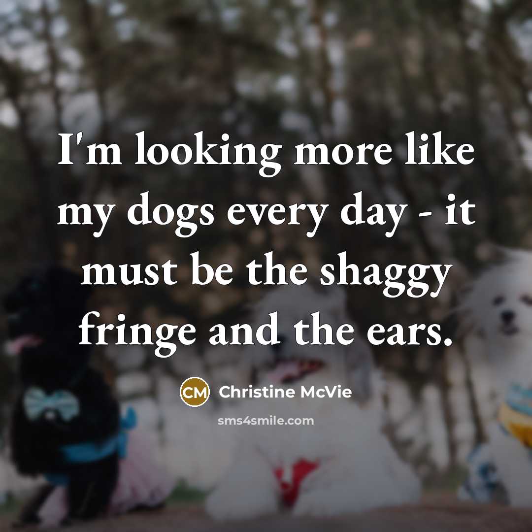 “I'm looking more like my dogs every day - it…” quote by Christine McVie