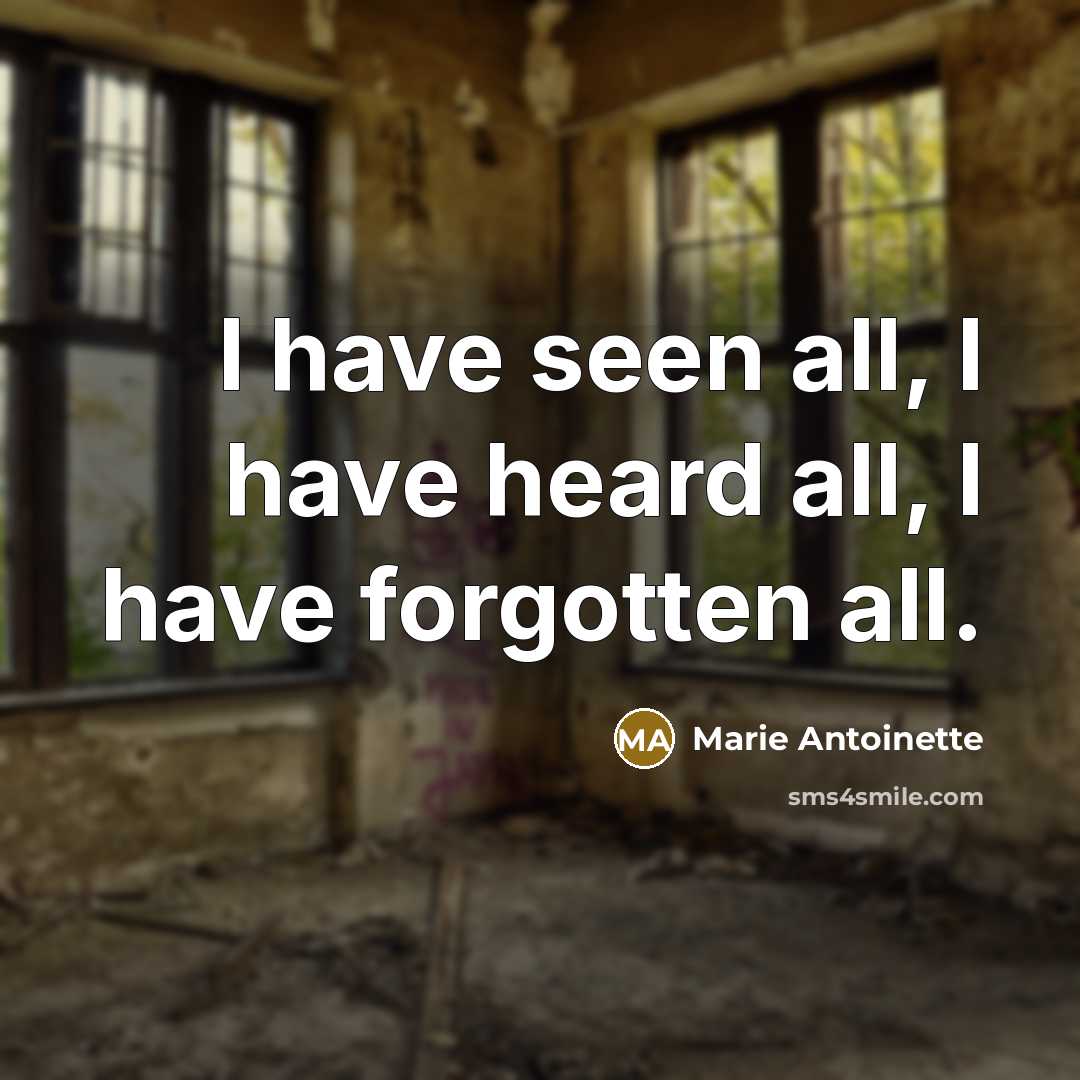 “I have seen all, I have heard all, I have…” quote by Marie Antoinette