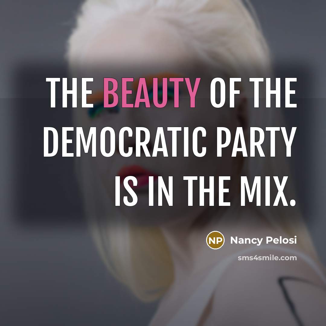 “The beauty of the Democratic Party is in the mix.…” quote by Nancy Pelosi