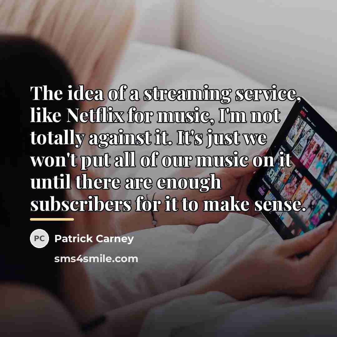 “The idea of a streaming service, like Netflix for music,…” quote by Patrick Carney