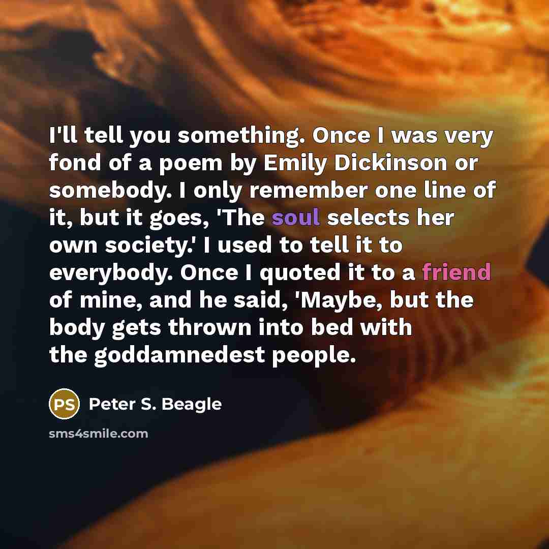 “I'll tell you something. Once I was very fond of…” quote by Peter S. Beagle