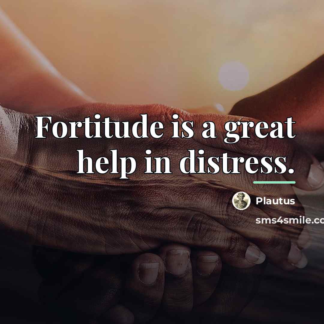 “Fortitude is a great help in distress.…” quote by Plautus