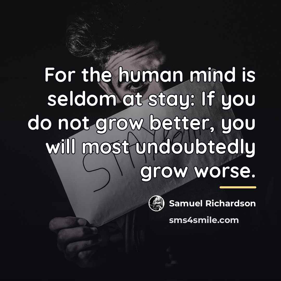 “For the human mind is seldom at stay: If you…” quote by Samuel Richardson