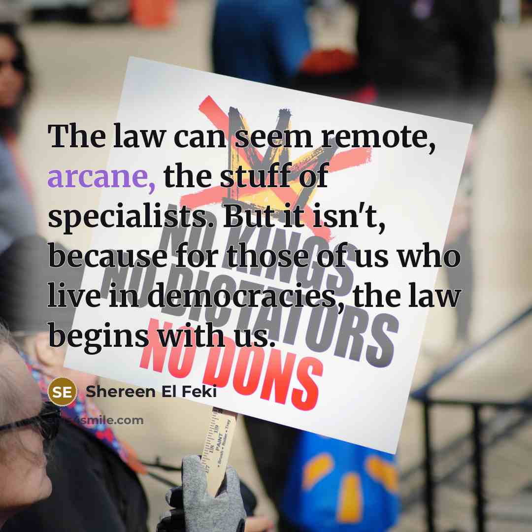 “The law can seem remote, arcane, the stuff of specialists.…” quote by Shereen El Feki