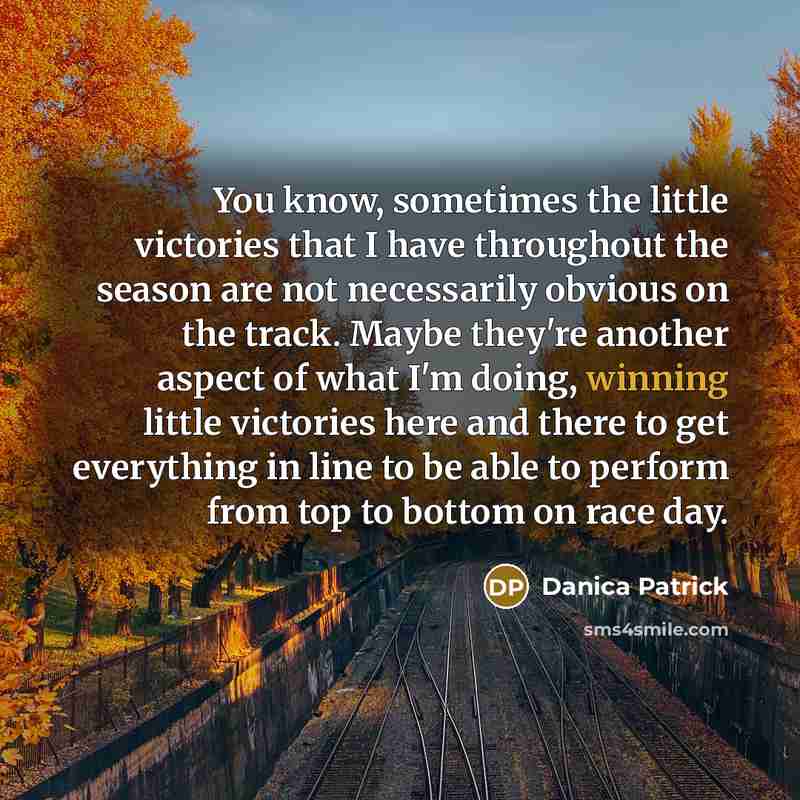 “You know, sometimes the little victories that I have throughout…” quote by Danica Patrick