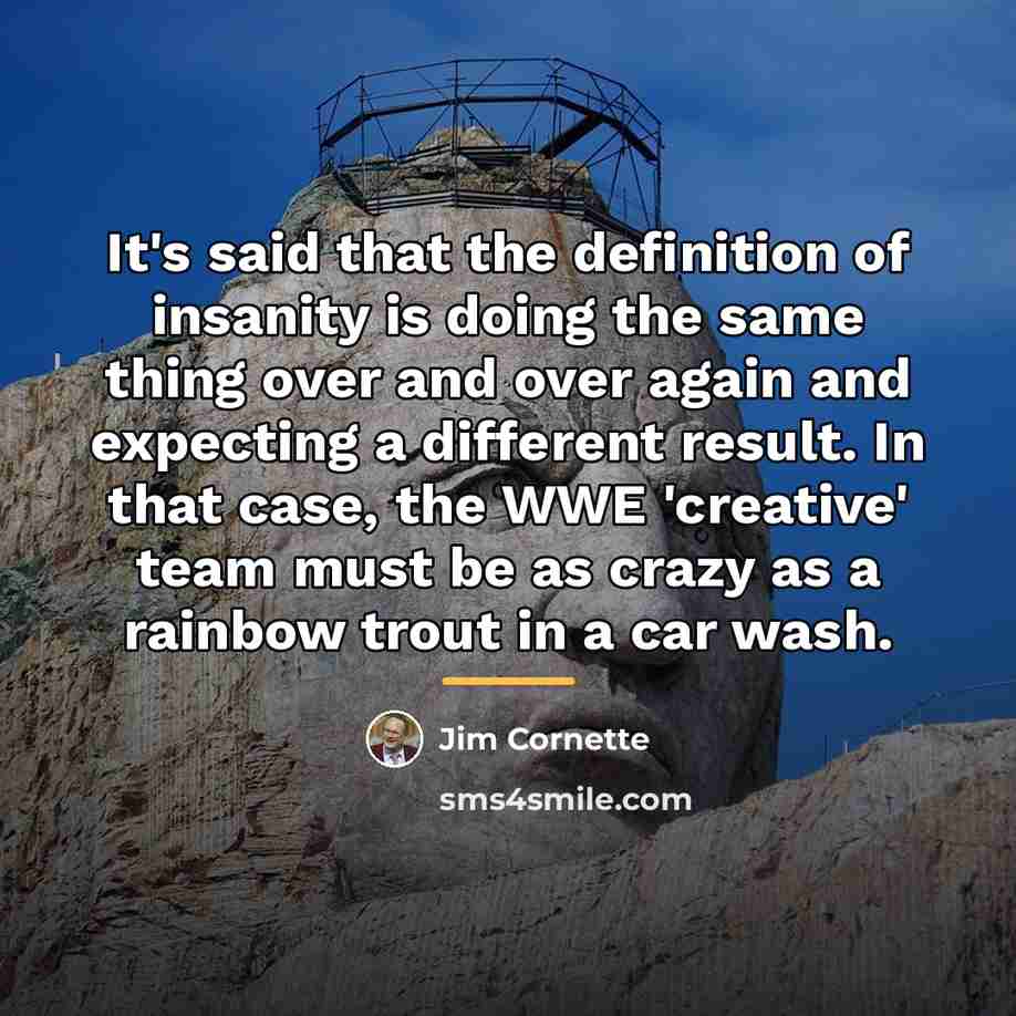 “It's said that the definition of insanity is doing the…” quote by Jim Cornette