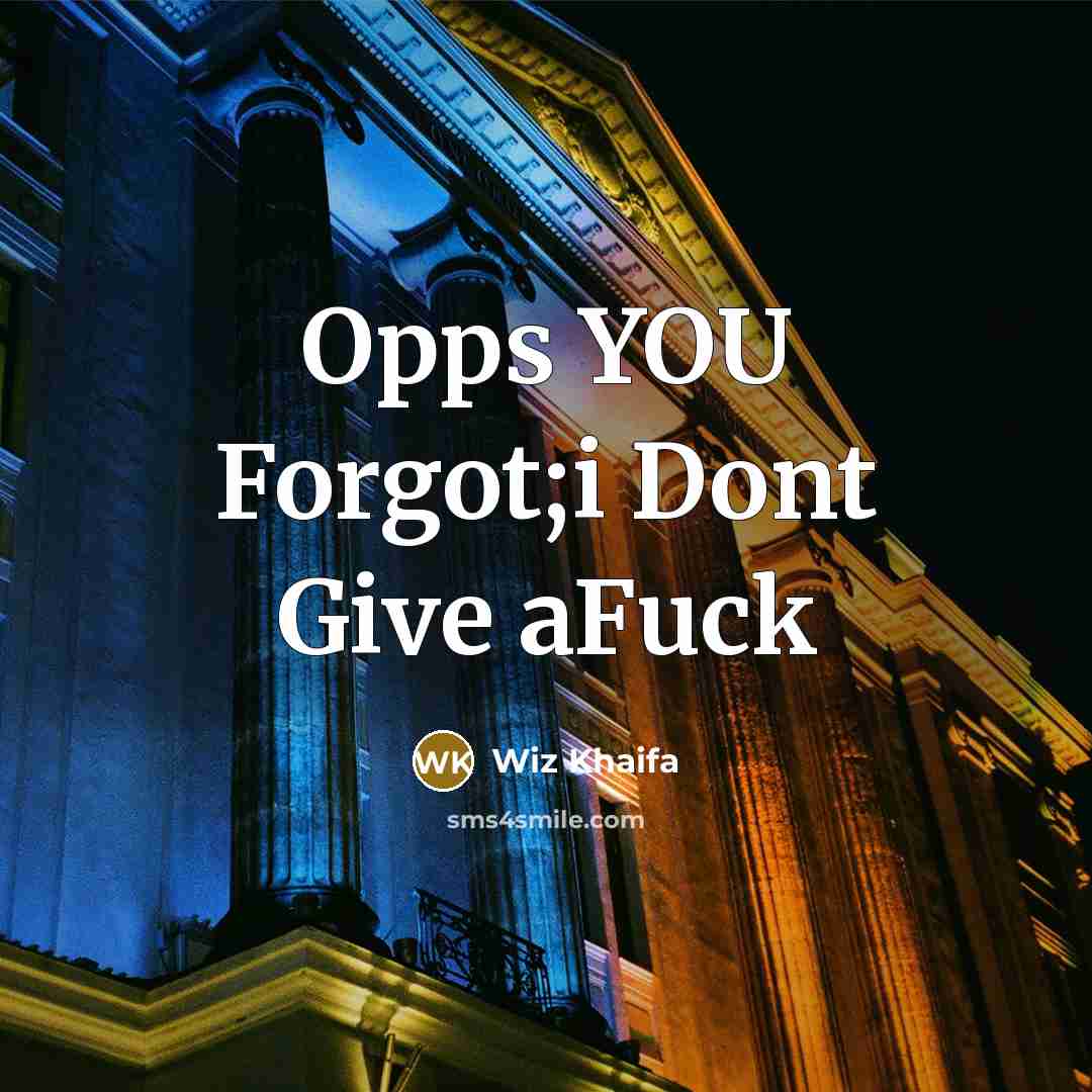 “Opps YOU Forgot;i Dont Give aFuck” quote by Wiz Khaifa