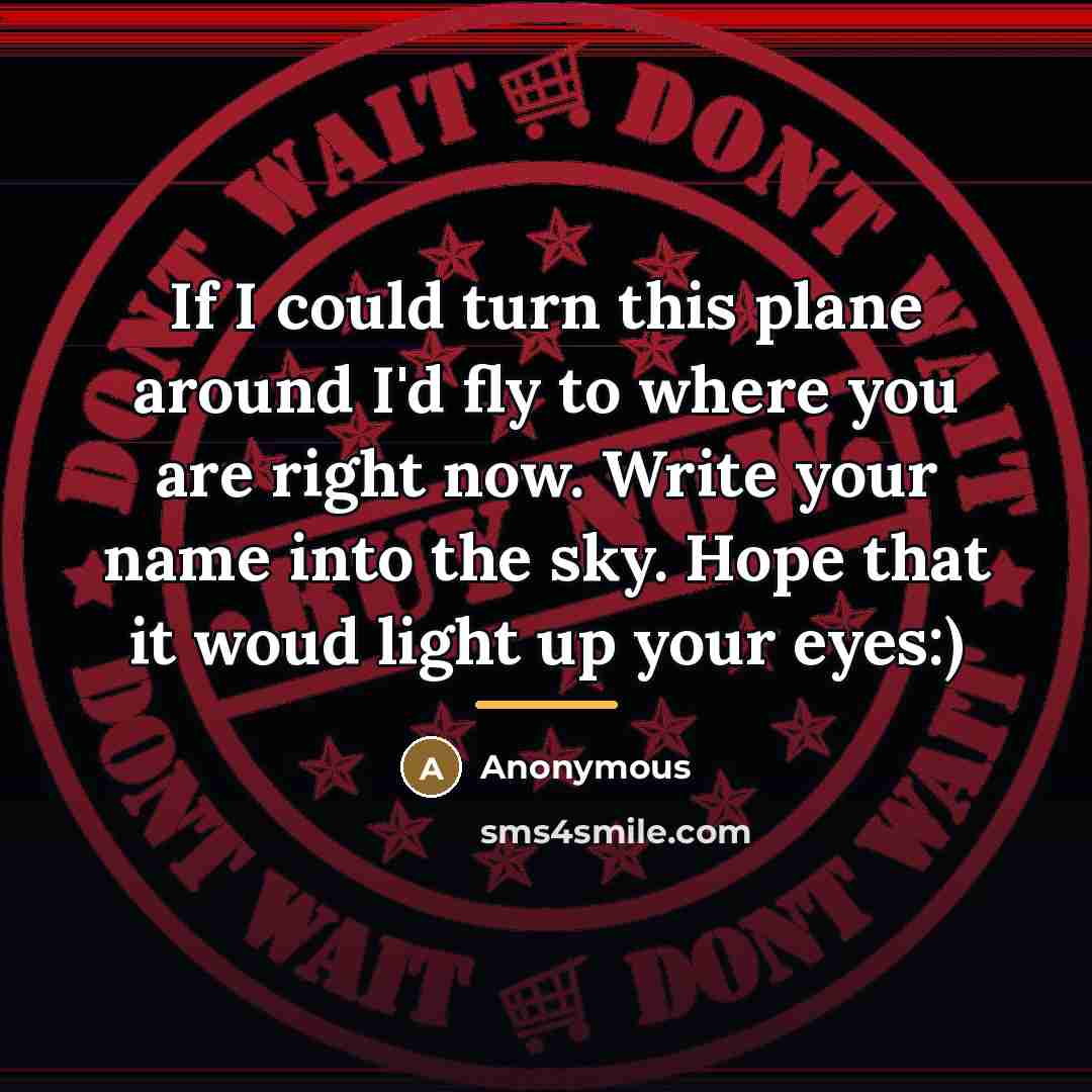 “If I could turn this plane around I'd fly to…” quote by Anonymous