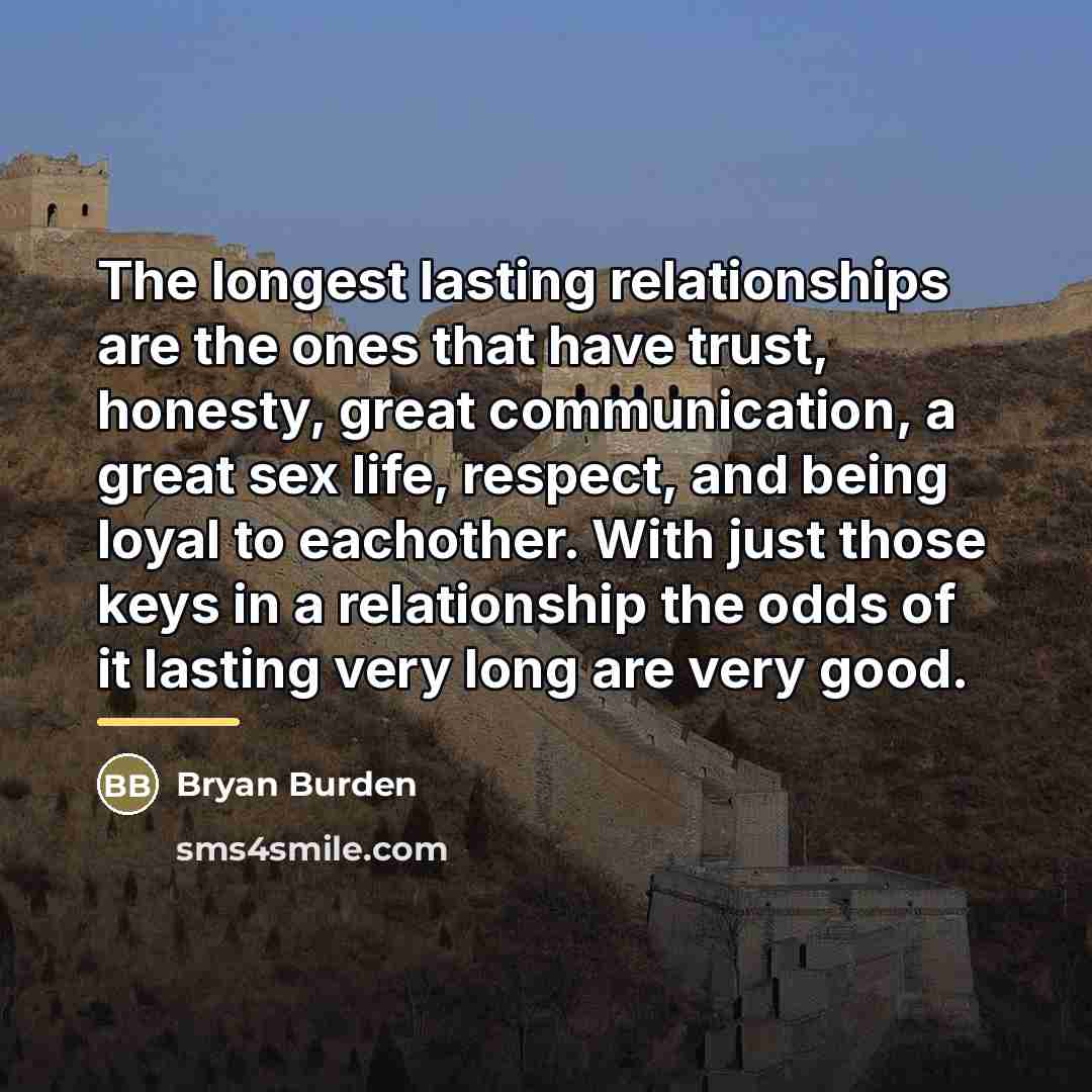 “The longest lasting relationships are the ones that have trust,…” quote by Bryan Burden