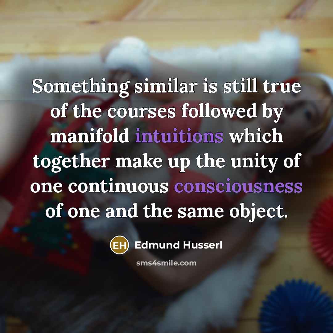 “Something similar is still true of the courses followed by…” quote by Edmund Husserl