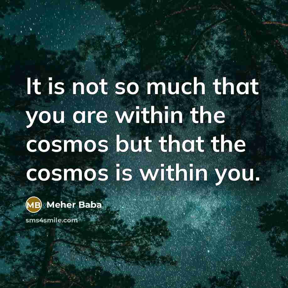 “It is not so much that you are within the…” quote by Meher Baba