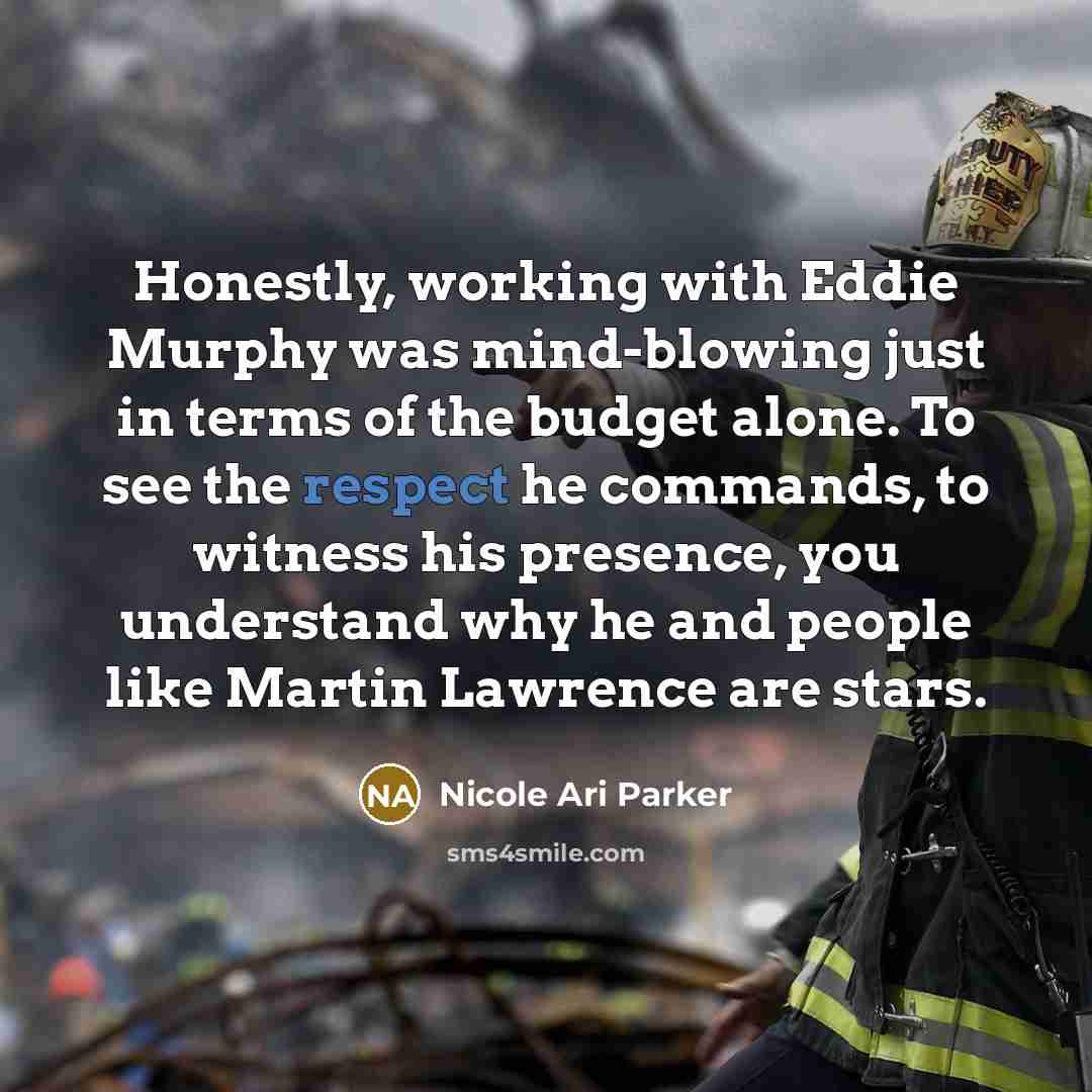 “Honestly, working with Eddie Murphy was mind-blowing just in terms…” quote by Nicole Ari Parker