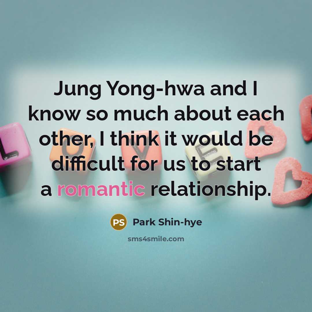 “Jung Yong-hwa and I know so much about each other,…” quote by Park Shin-hye