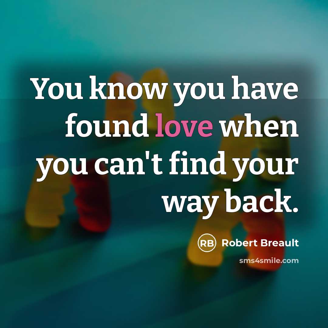 “You know you have found love when you can't find…” quote by Robert Breault