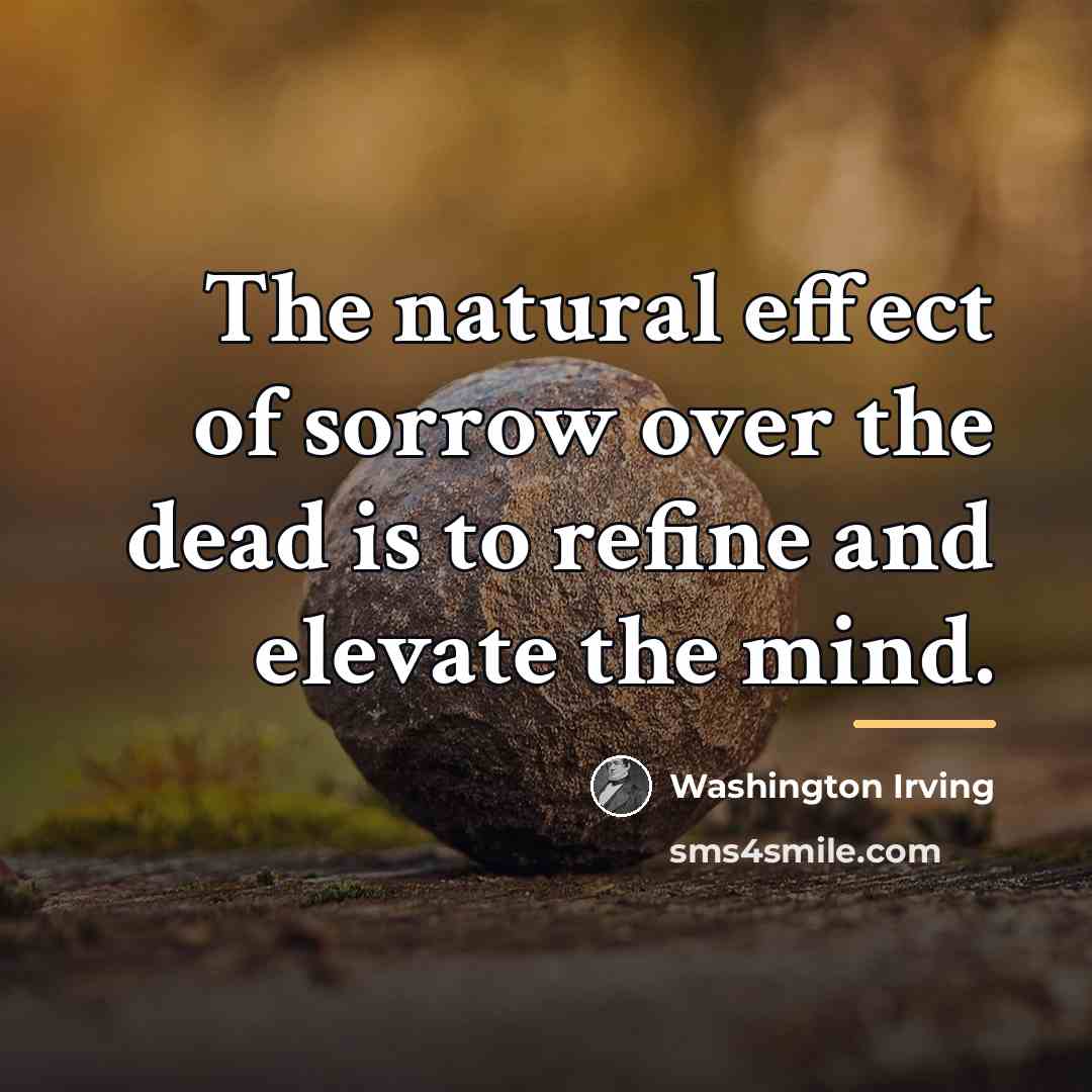 “The natural effect of sorrow over the dead is to…” quote by Washington Irving