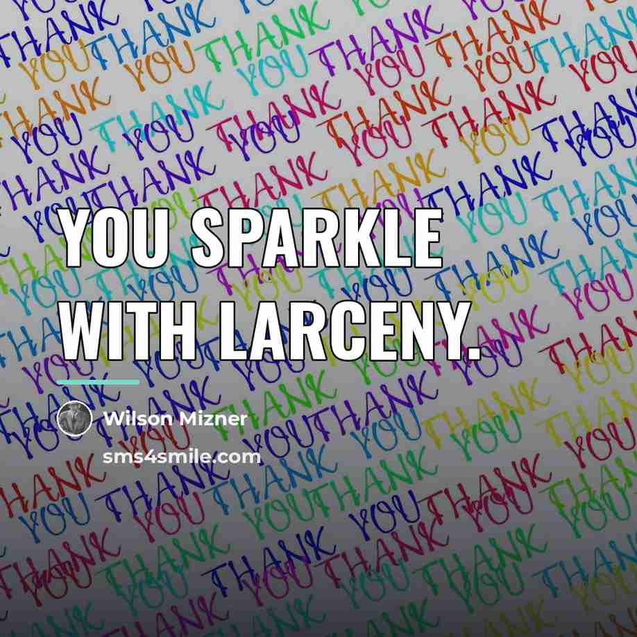 “You sparkle with larceny.…” quote by Wilson Mizner