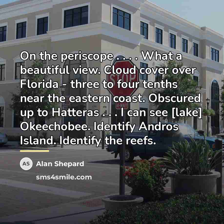 “On the periscope . . . . What a beautiful…” quote by Alan Shepard