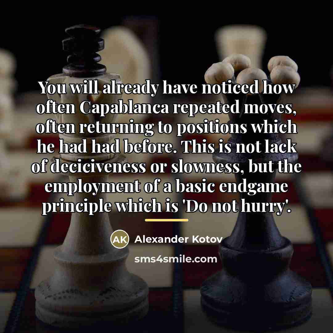 “You will already have noticed how often Capablanca repeated moves,…” quote by Alexander Kotov