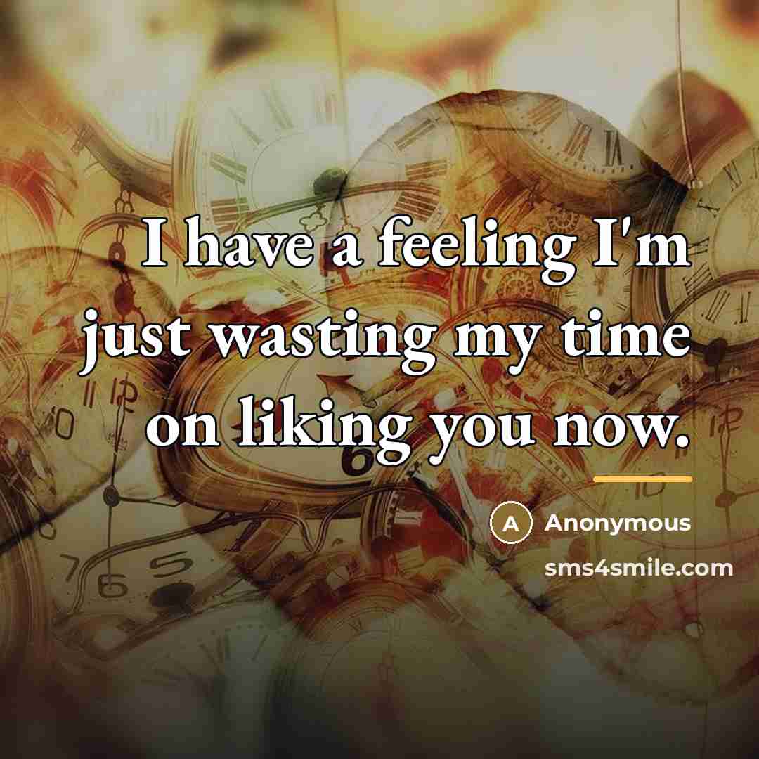 “I have a feeling I'm just wasting my time on…” quote by Anonymous