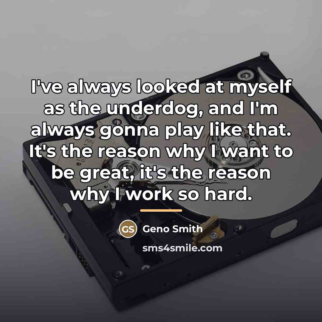 “I've always looked at myself as the underdog, and I'm…” quote by Geno Smith