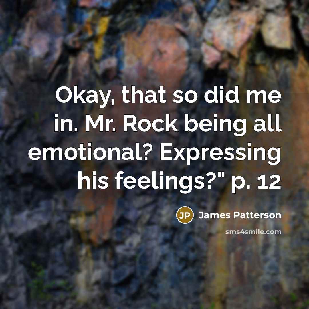 “Okay, that so did me in. Mr. Rock being all…” quote by James Patterson