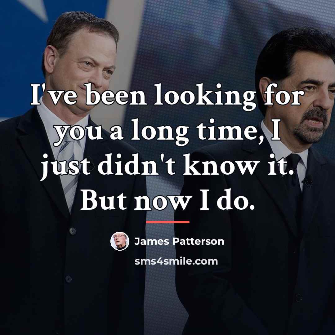 “I've been looking for you a long time, I just…” quote by James Patterson
