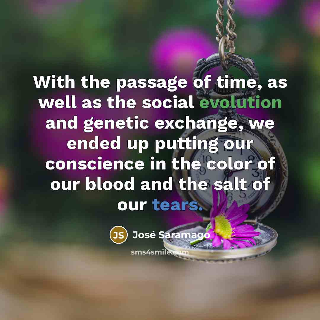 “With the passage of time, as well as the social…” quote by Jose Saramago