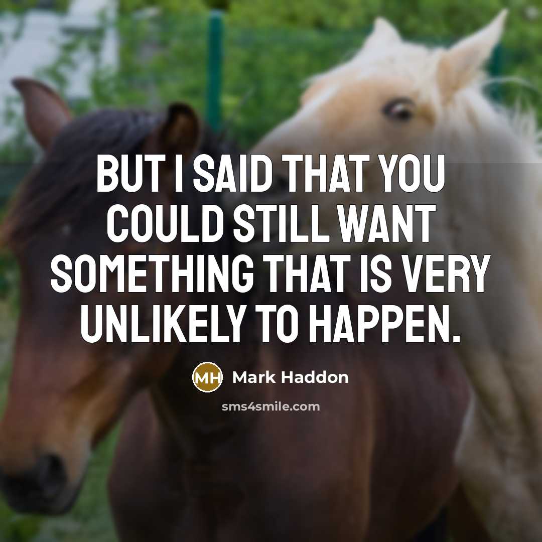 “But I said that you could still want something that…” quote by Mark Haddon
