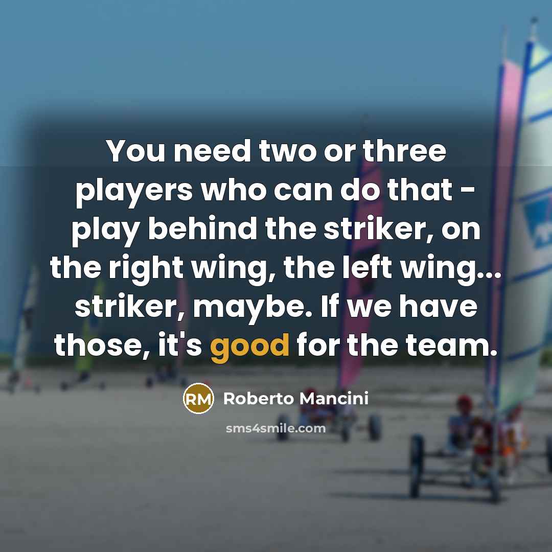 “You need two or three players who can do that…” quote by Roberto Mancini