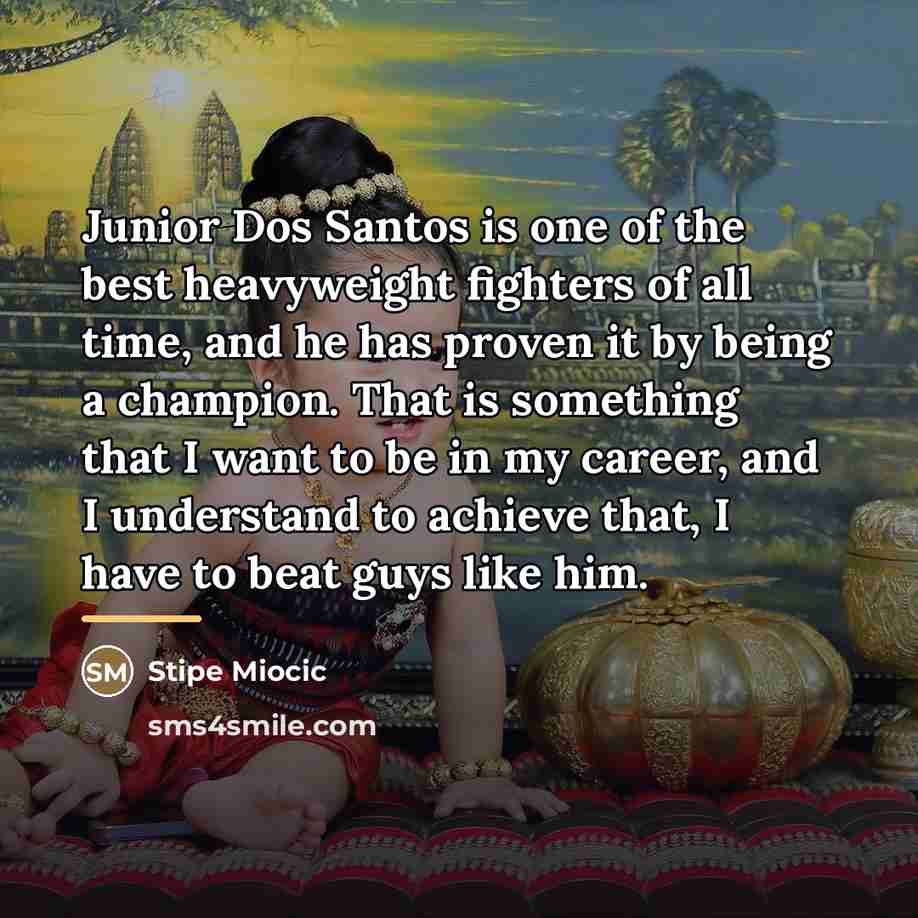 “Junior Dos Santos is one of the best heavyweight fighters…” quote by Stipe Miocic