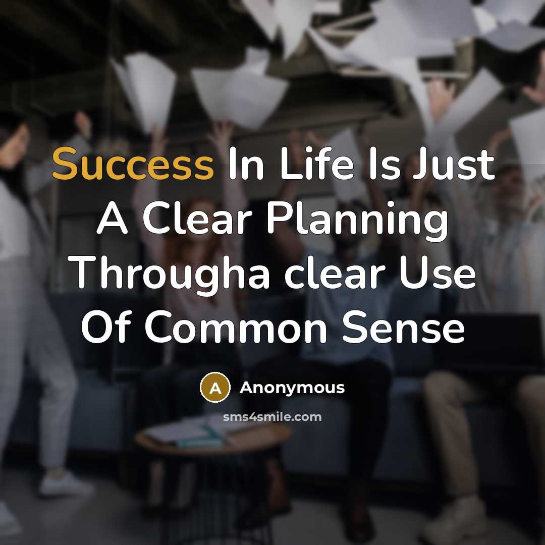 “Success In Life Is Just A Clear Planning Througha clear…” quote by Anonymous