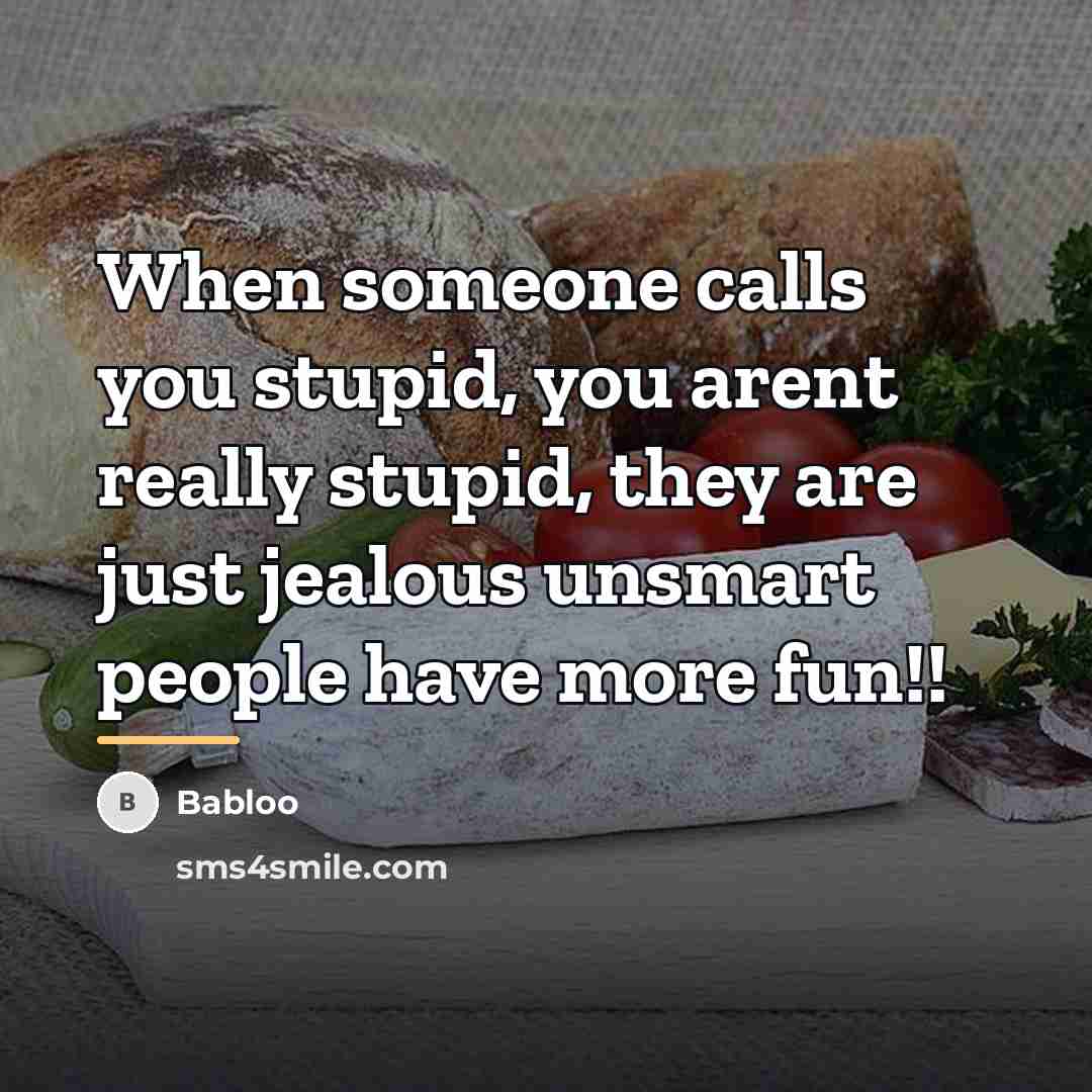 “When someone calls you stupid, you arent really stupid, they…” quote by Babloo