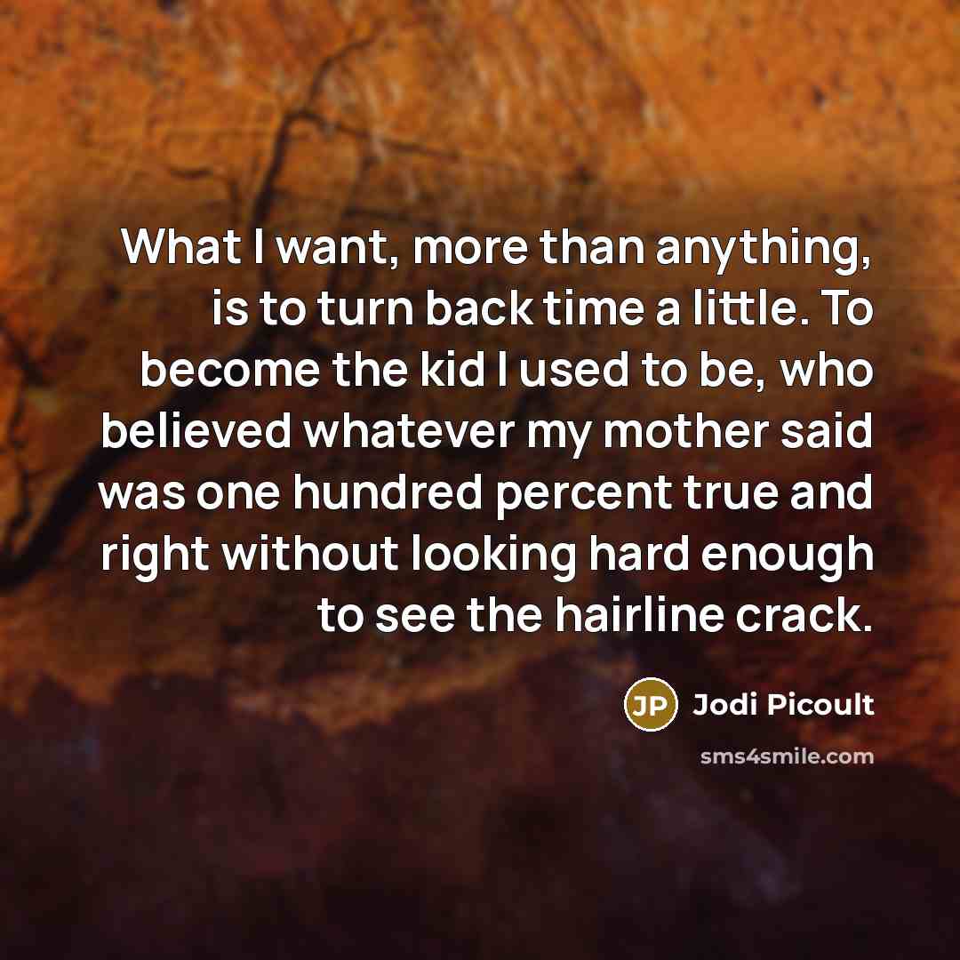 “What I want, more than anything, is to turn back…” quote by Jodi Picoult