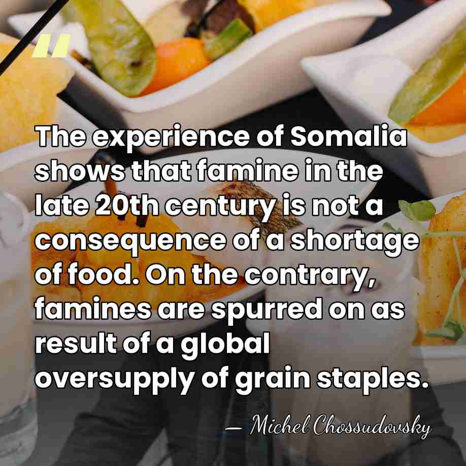The experience of Somalia shows that famine in the late 20th century&hellip; - Michel Chossudovsky