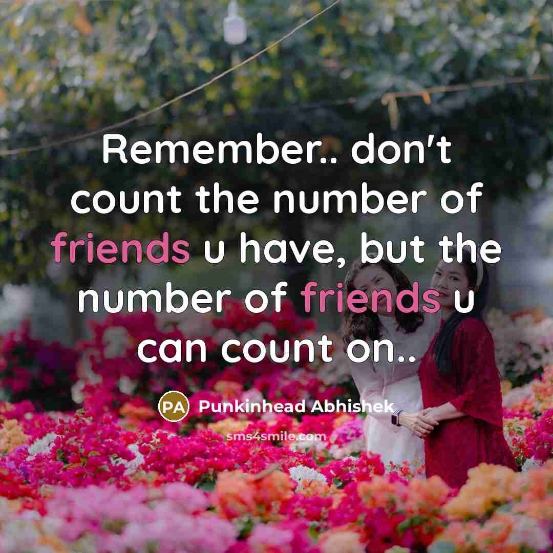 “Remember.. don't count the number of friends u have, but…” quote by Punkinhead Abhishek