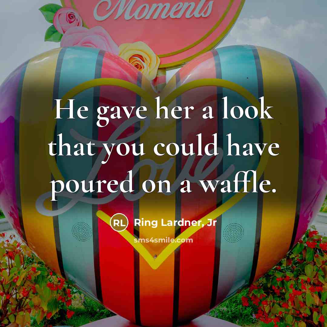 “He gave her a look that you could have poured…” quote by Ring Lardner, Jr
