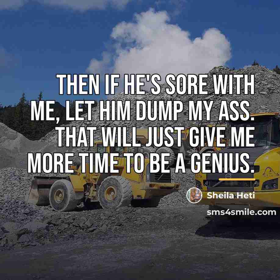 “Then if he's sore with me, let him dump my…” quote by Sheila Heti