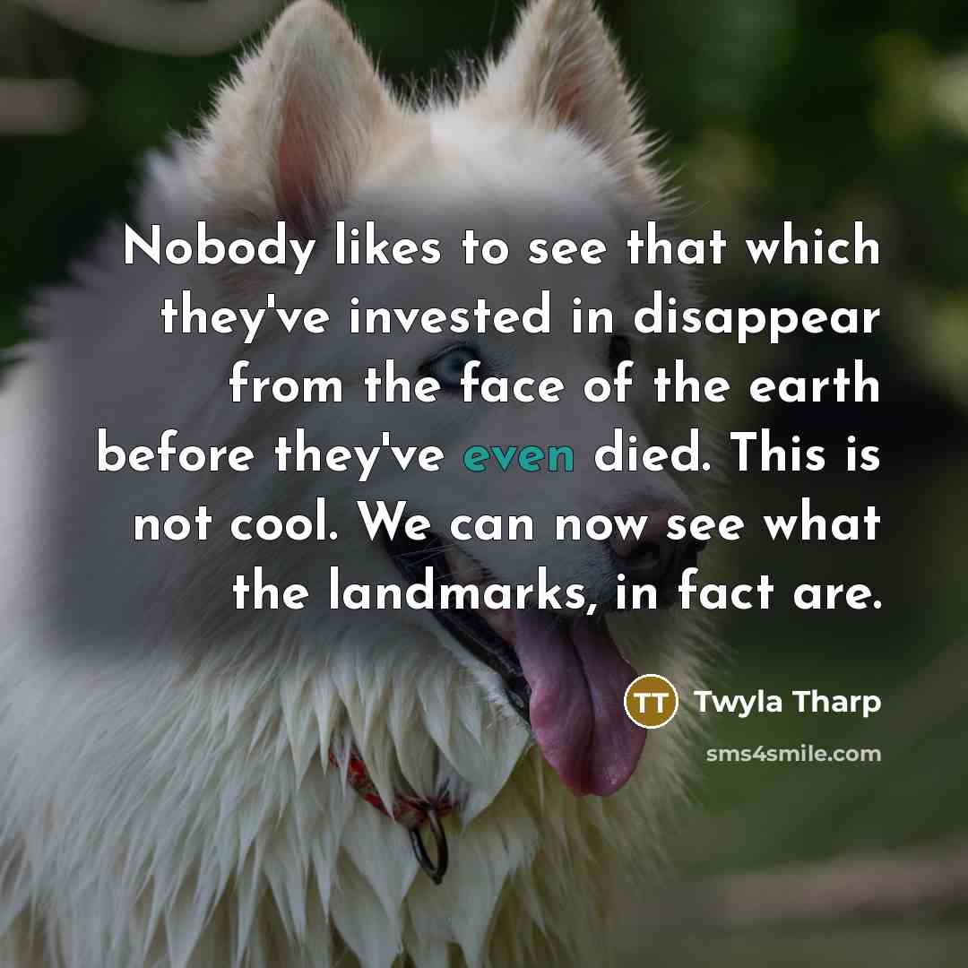 “Nobody likes to see that which they've invested in disappear…” quote by Twyla Tharp