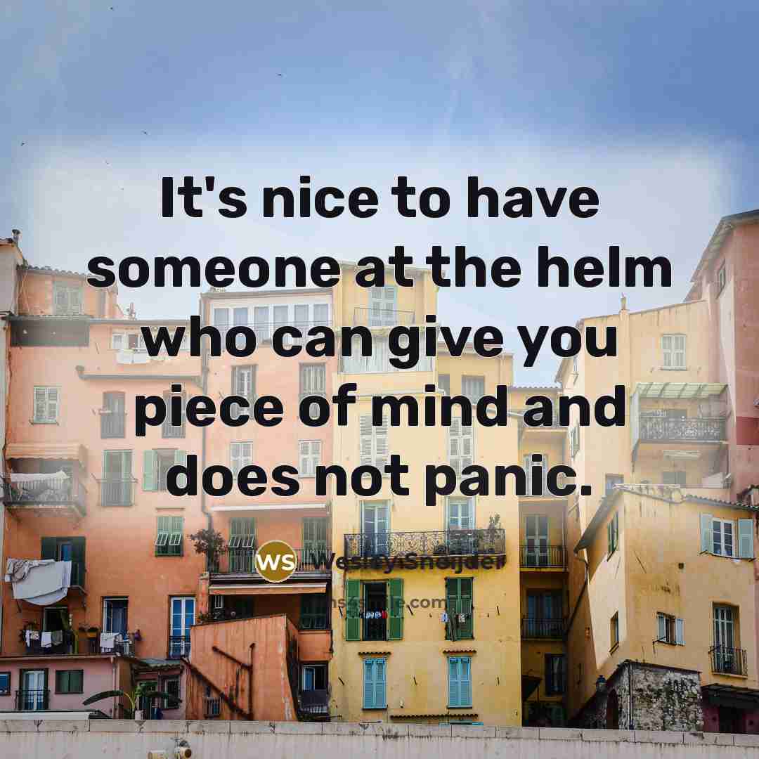 “It's nice to have someone at the helm who can…” quote by Wesley Sneijder