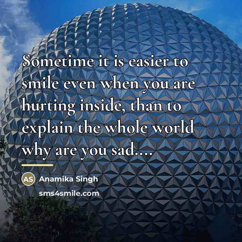 “Sometime it is easier to smile even when you are…” quote by Anamika Singh