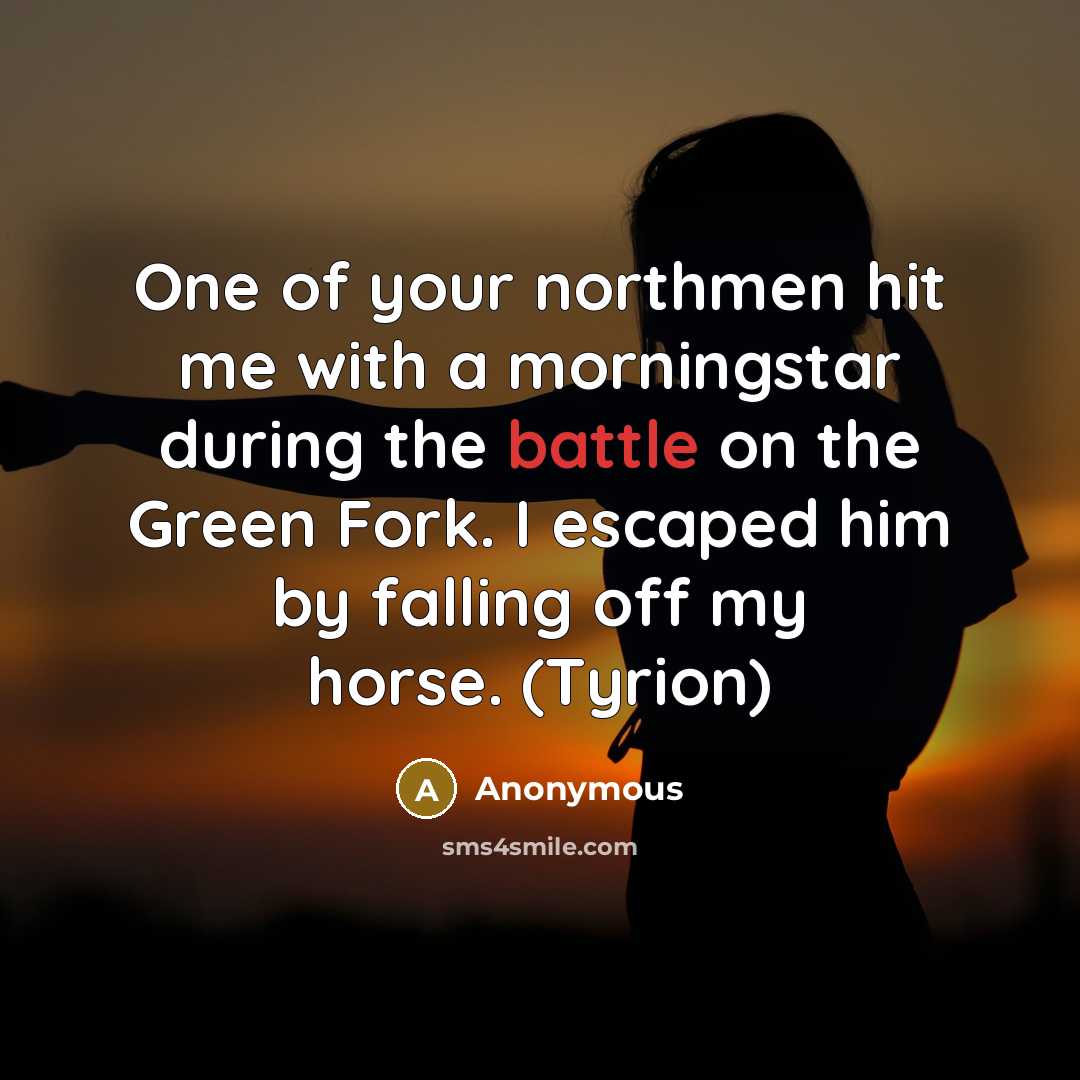 “One of your northmen hit me with a morningstar during…” quote by Anonymous