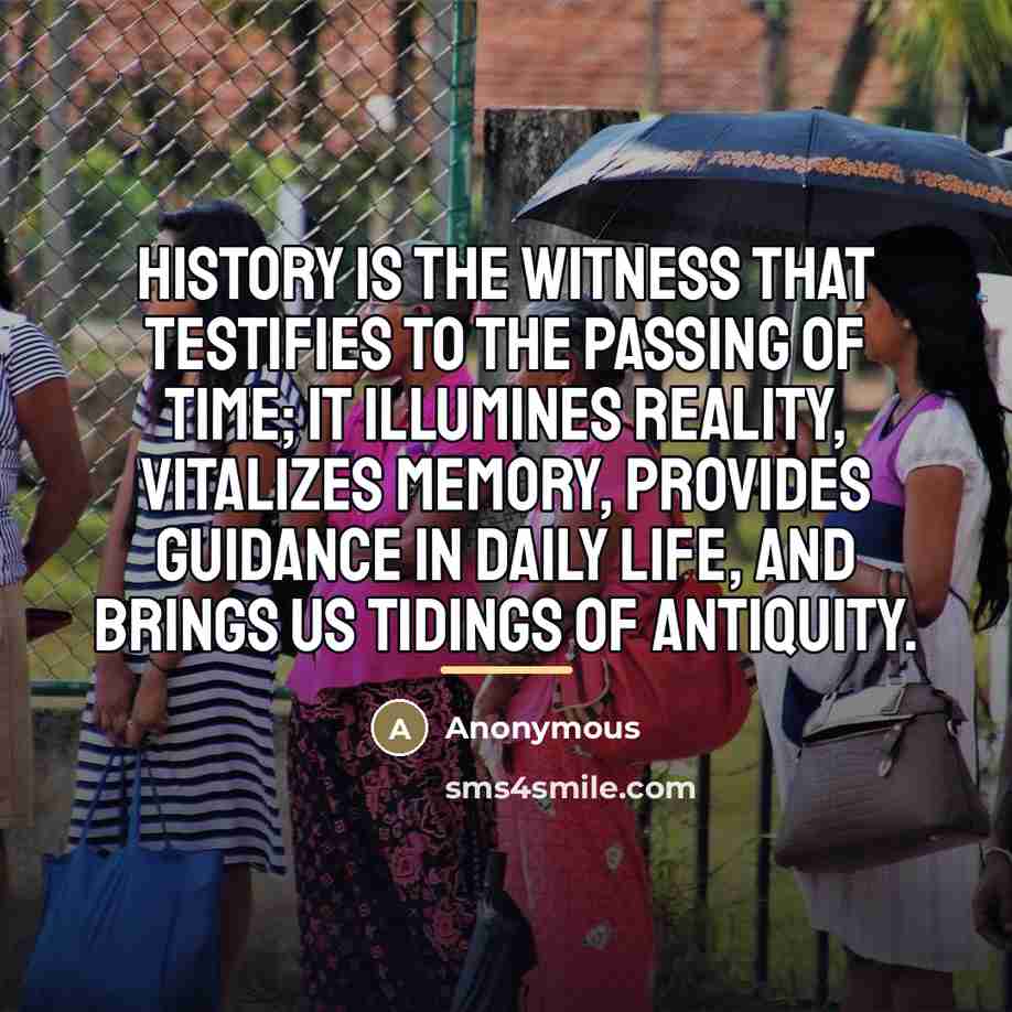 “History is the witness that testifies to the passing of…” quote by Anonymous
