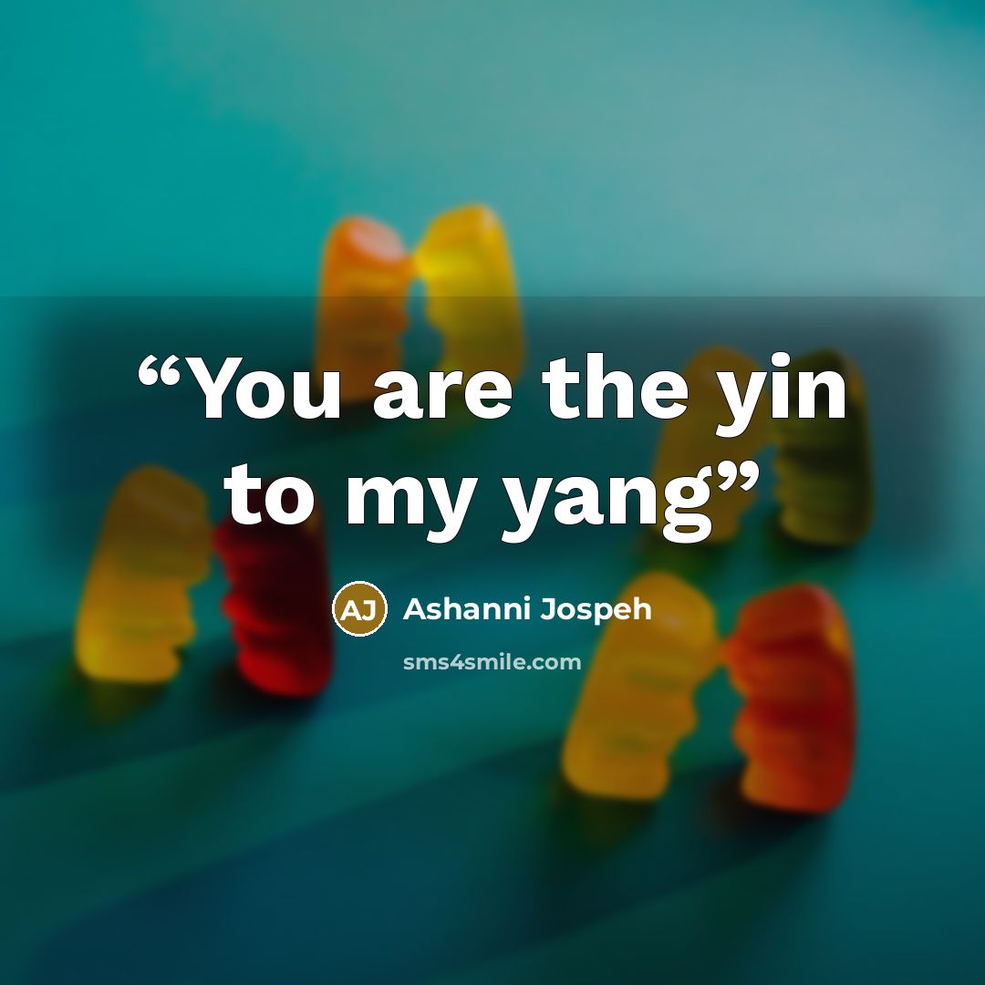 “You are the yin to my yang” quote by Ashanni Jospeh