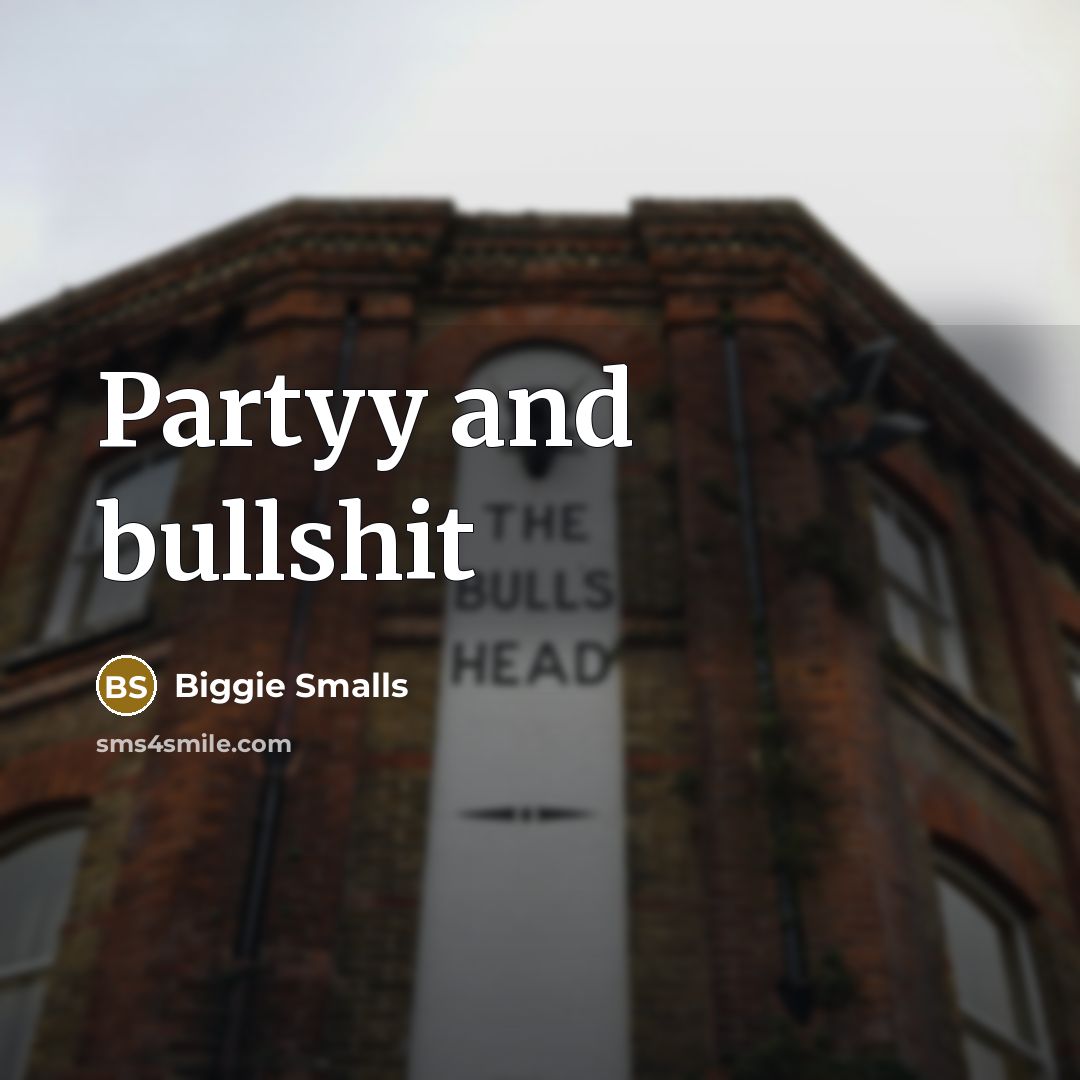 “Partyy and bullshit…” quote by Biggie Smalls