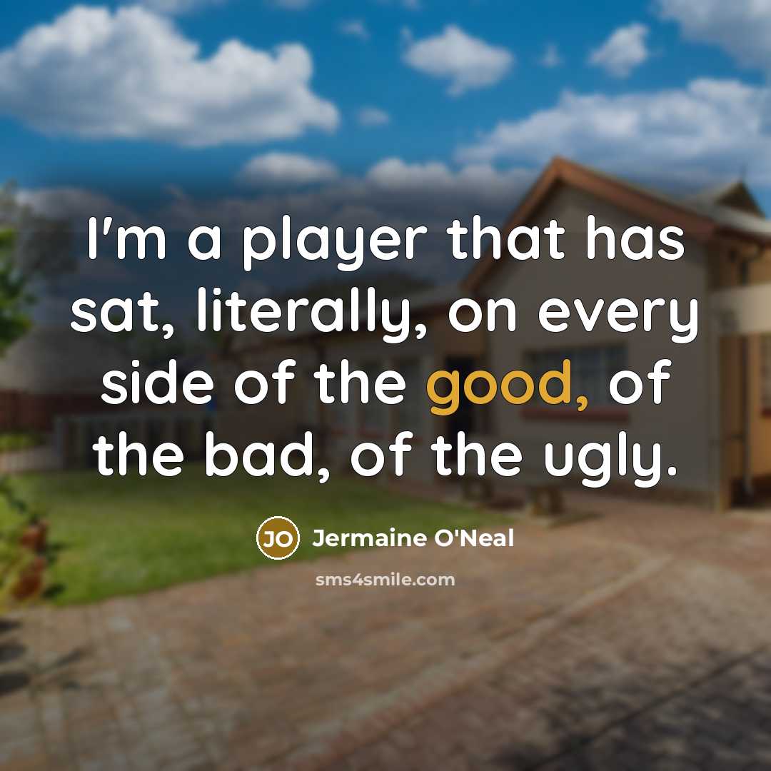 “I'm a player that has sat, literally, on every side…” quote by Jermaine O'Neal