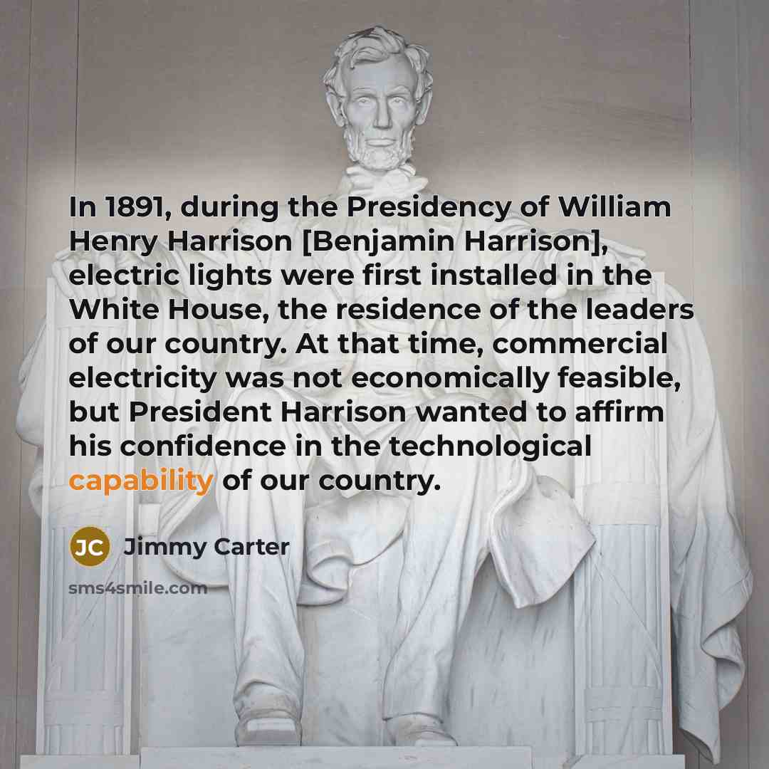 “In 1891, during the Presidency of William Henry Harrison [Benjamin…” quote by Jimmy Carter