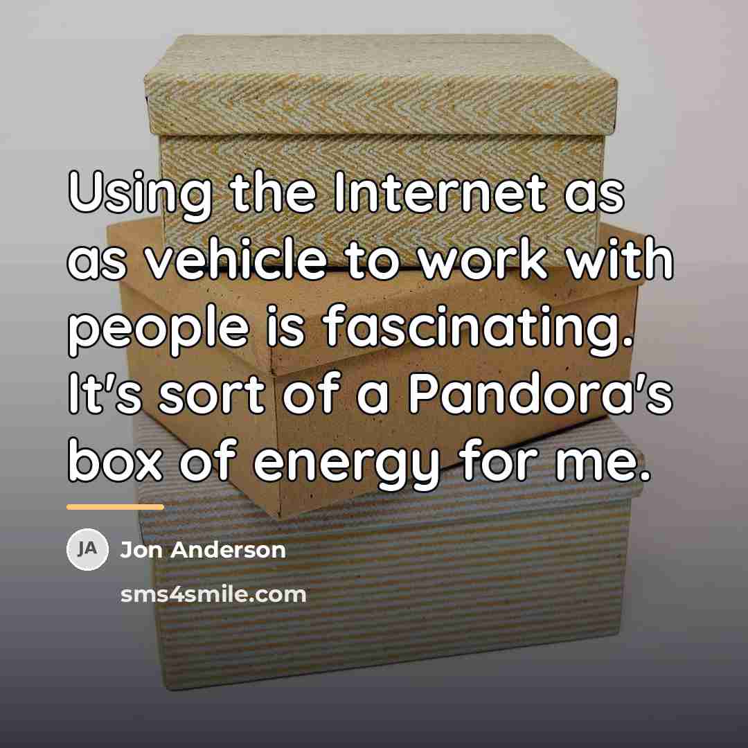 “Using the Internet as as vehicle to work with people…” quote by Jon Anderson