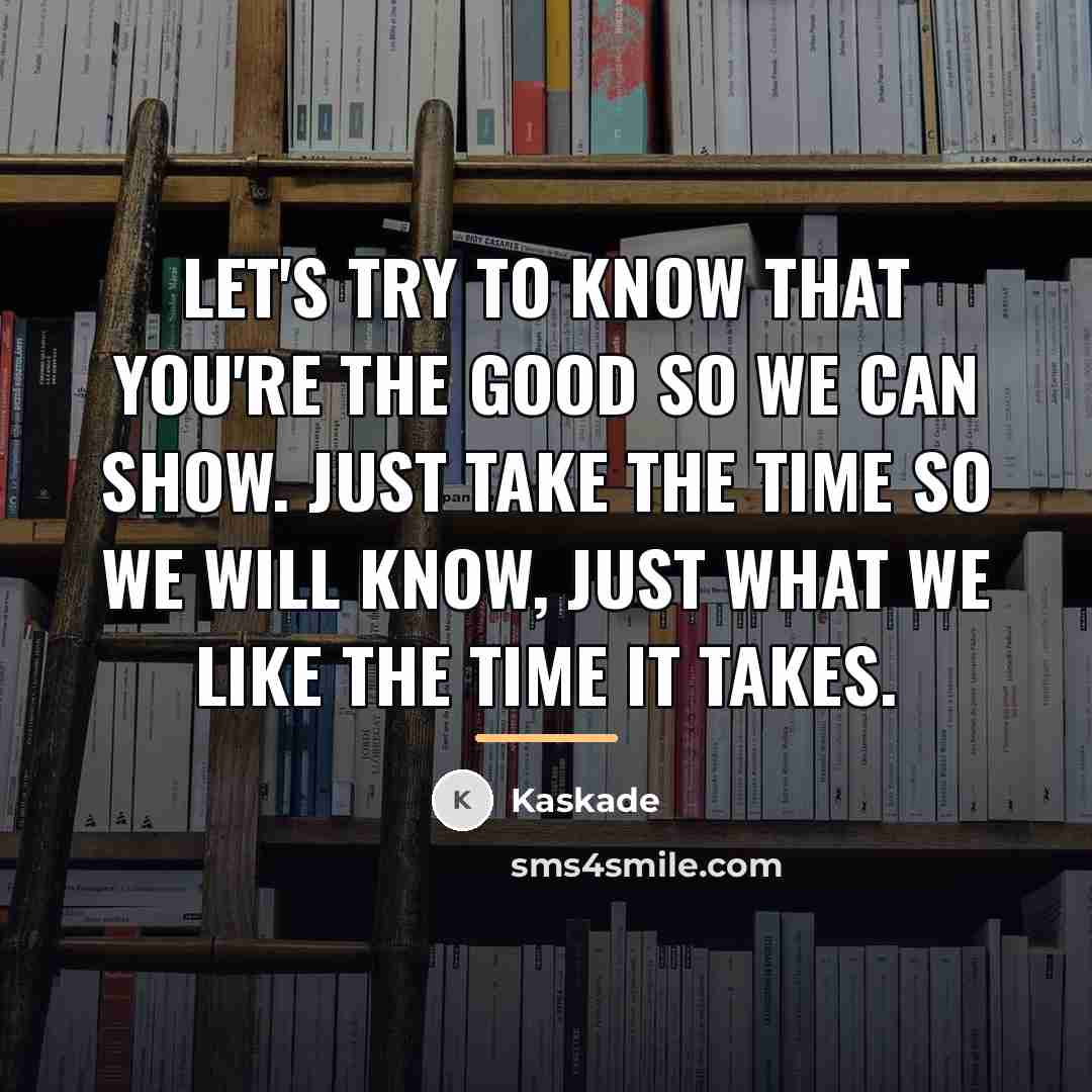 “Let's try to know that you're the good so we…” quote by Kaskade